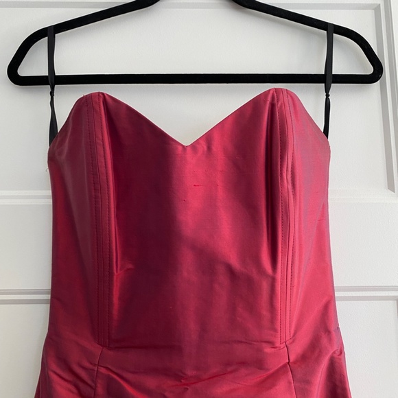 Anu Pam Classic Red Silk Prom / Wedding Dress - Picture 2 of 9